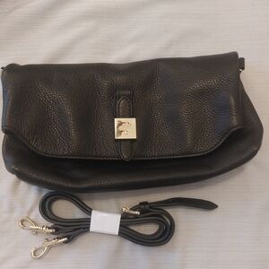 Black Leather Clutch Bag